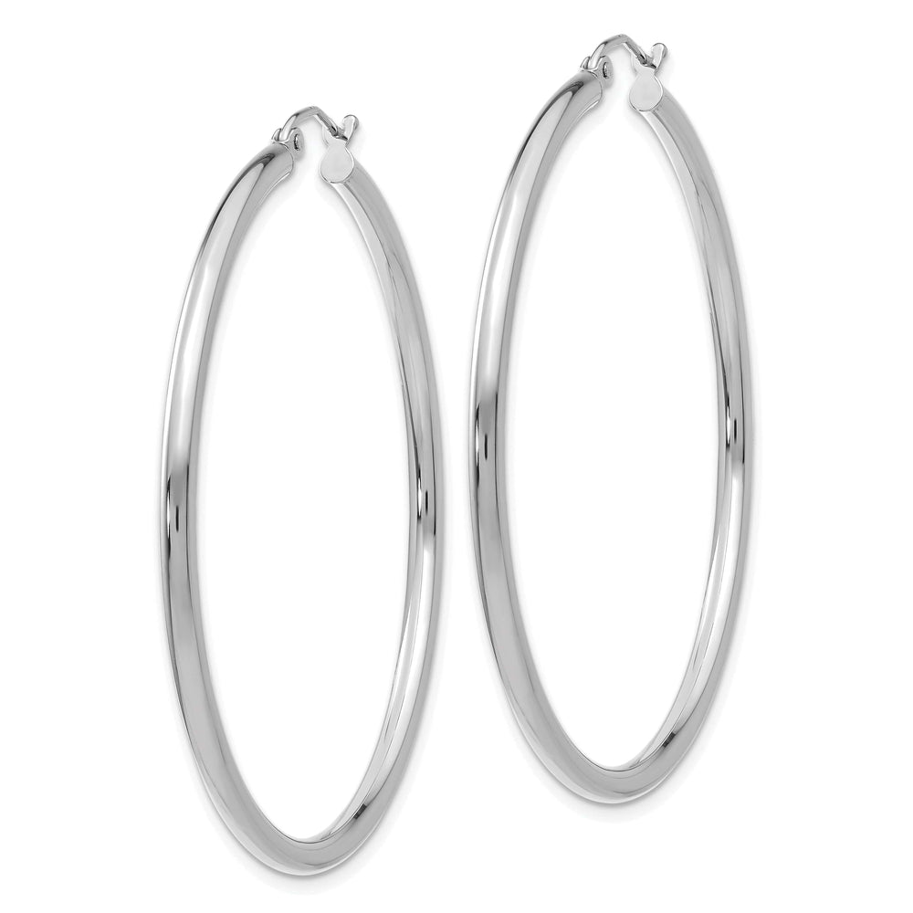 Lovely Rita's Earrings 14k White Gold 2.5M Lightweight Round Hoop Earring