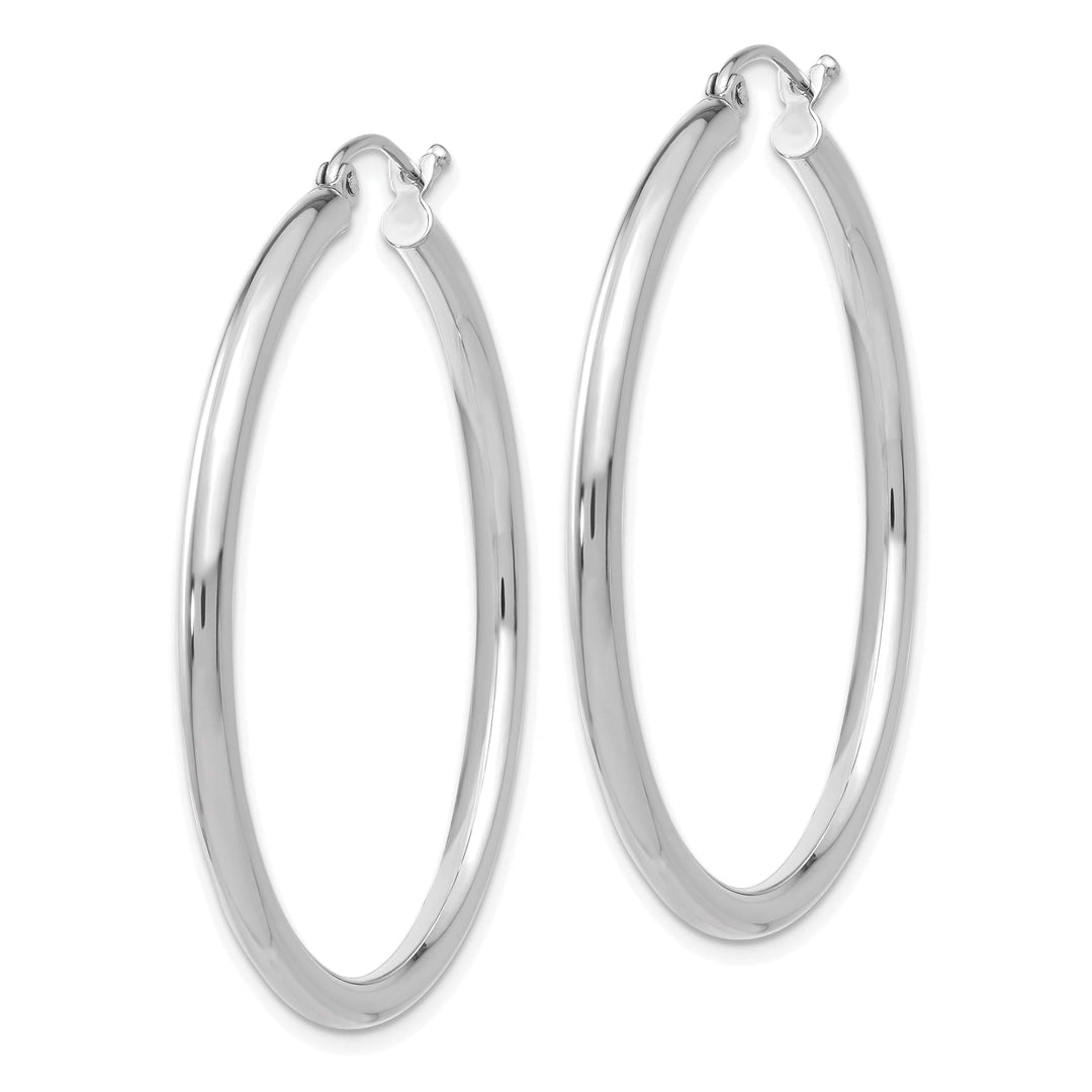 Lovely Rita's Earrings 14k White Gold 2.5M Lightweight Round Hoop Earring