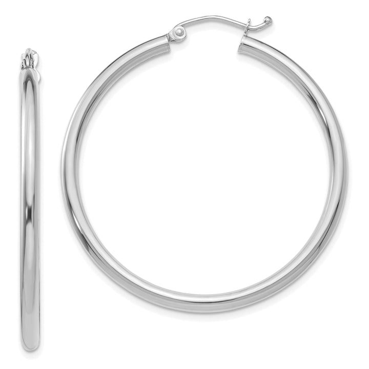 Lovely Rita's Earrings 14k White Gold 2.5M Lightweight Round Hoop Earring