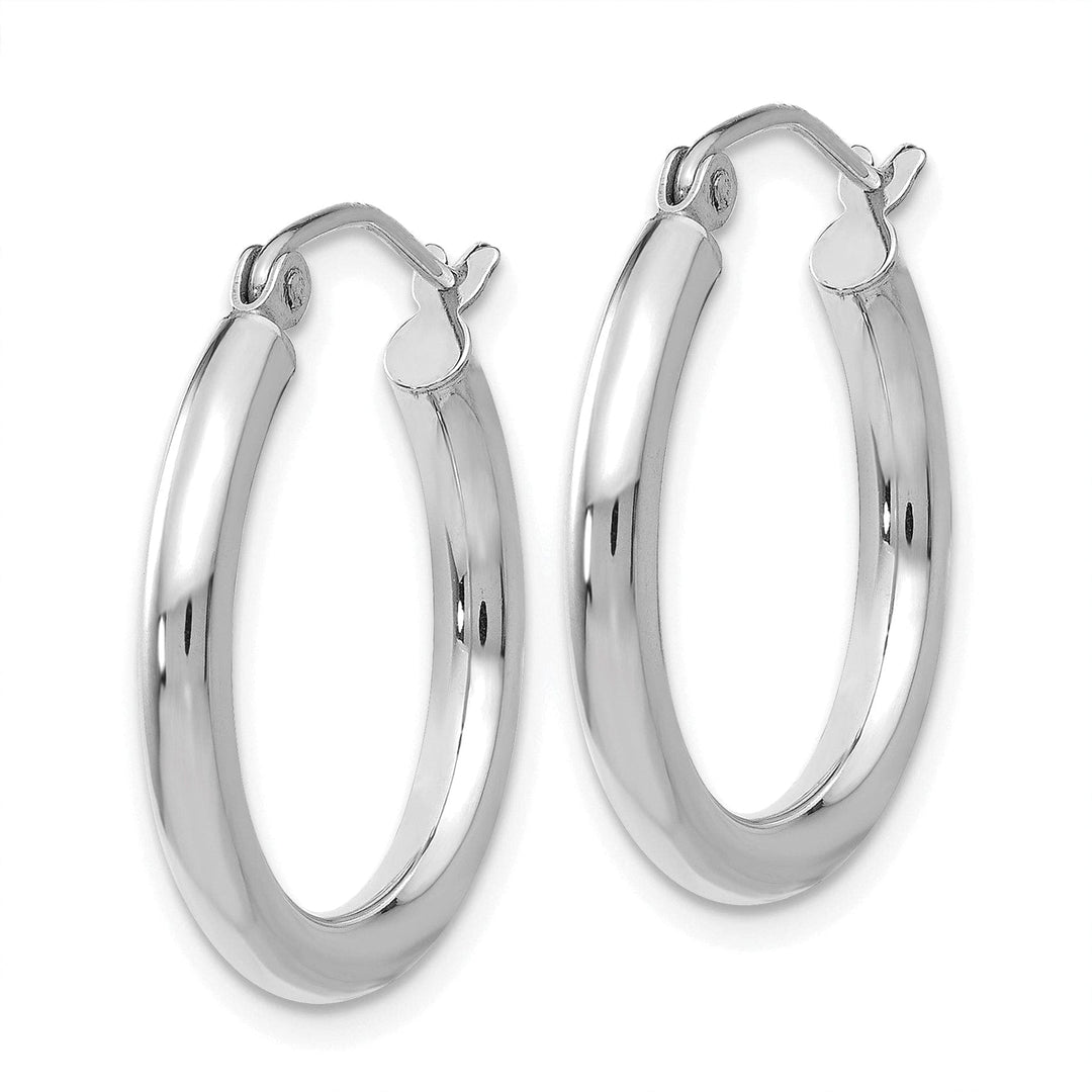 Lovely Rita's Earrings 14k White Gold 2.5M Lightweight Round Hoop Earring