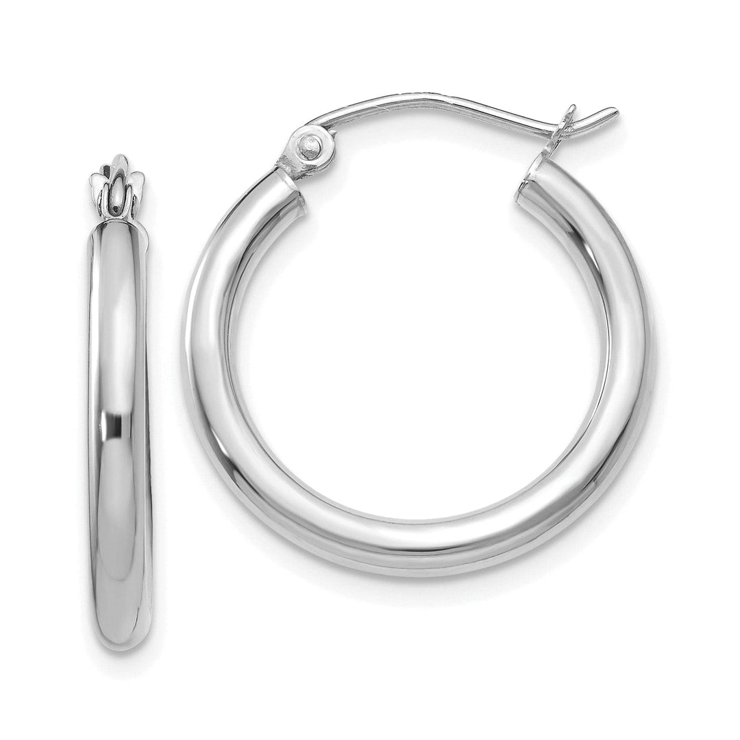 Lovely Rita's Earrings 14k White Gold 2.5M Lightweight Round Hoop Earring