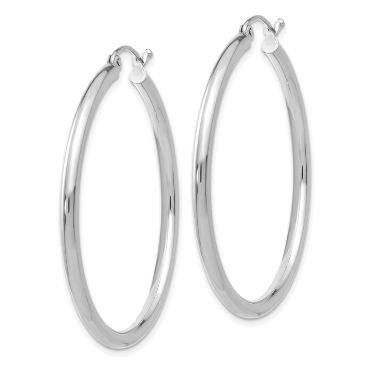 Lovely Rita's Earrings 14k White Gold 2.5MM Round Hoop Earrings