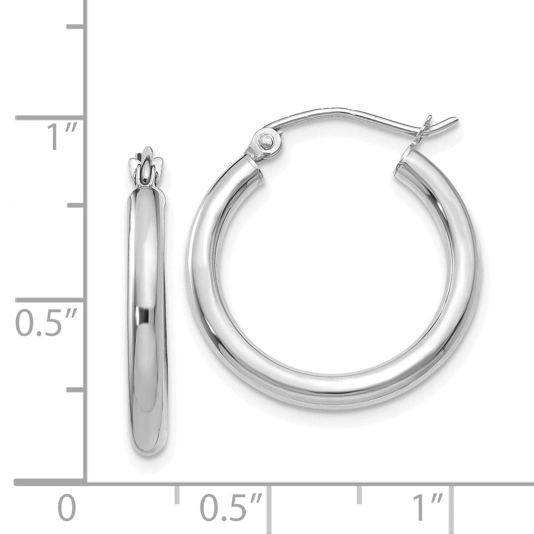 Lovely Rita's Earrings 14k White Gold 2.5MM Round Hoop Earrings