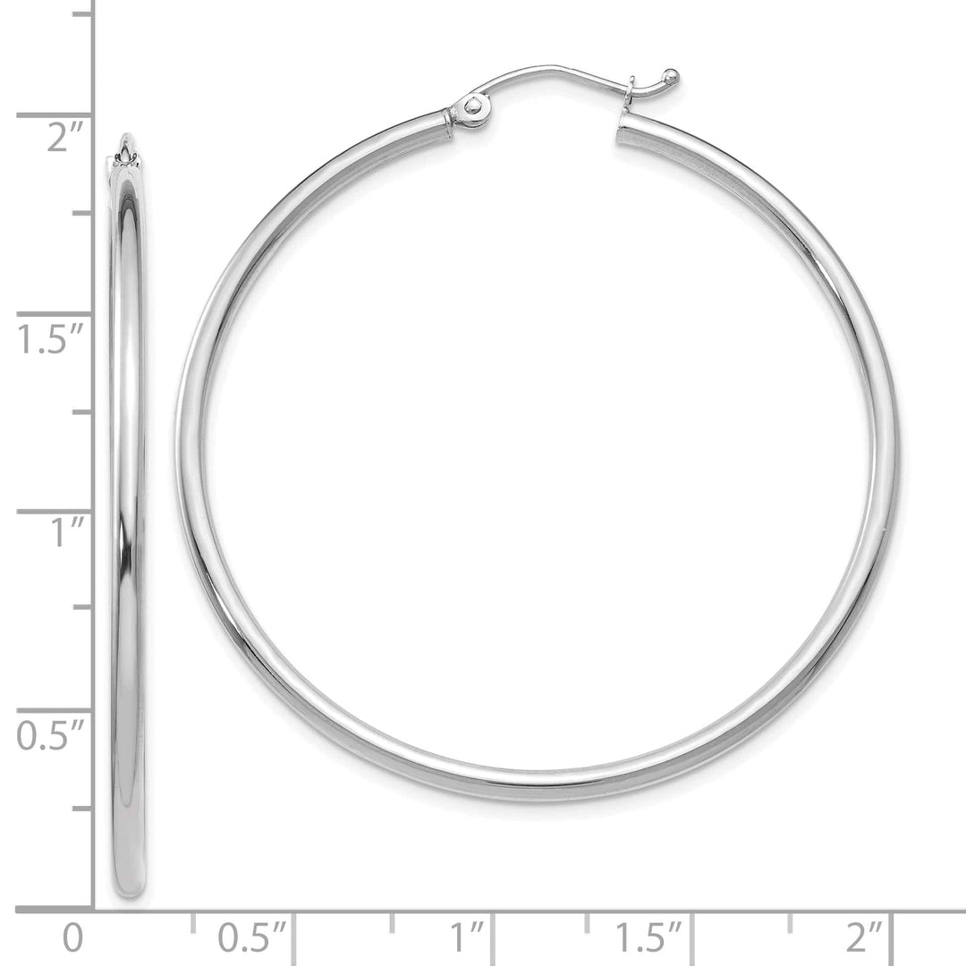 Lovely Rita's Earrings 14k White Gold 2-MM Hoop Earrings