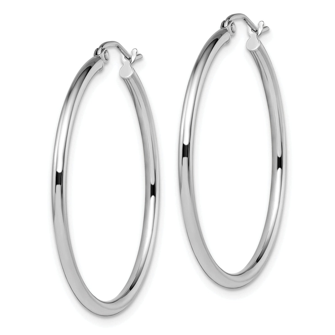 Lovely Rita's Earrings 14k White Gold 2mm Large Hoop Earrings