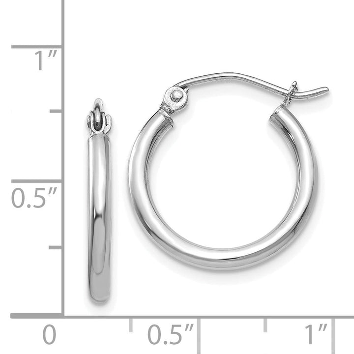 Lovely Rita's Earrings 14k White Gold 2MM Round Hoop Earrings