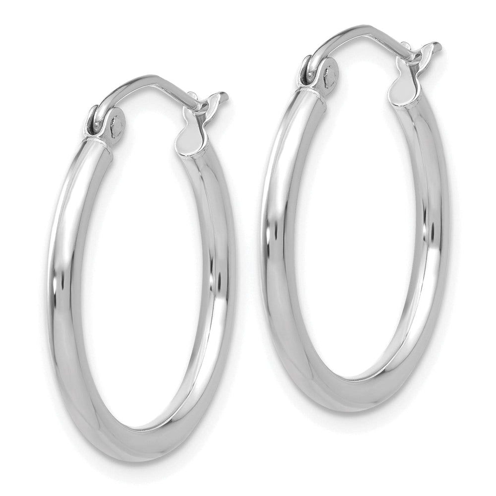 Lovely Rita's Earrings 14k White Gold 2MM Round Hoop Earrings