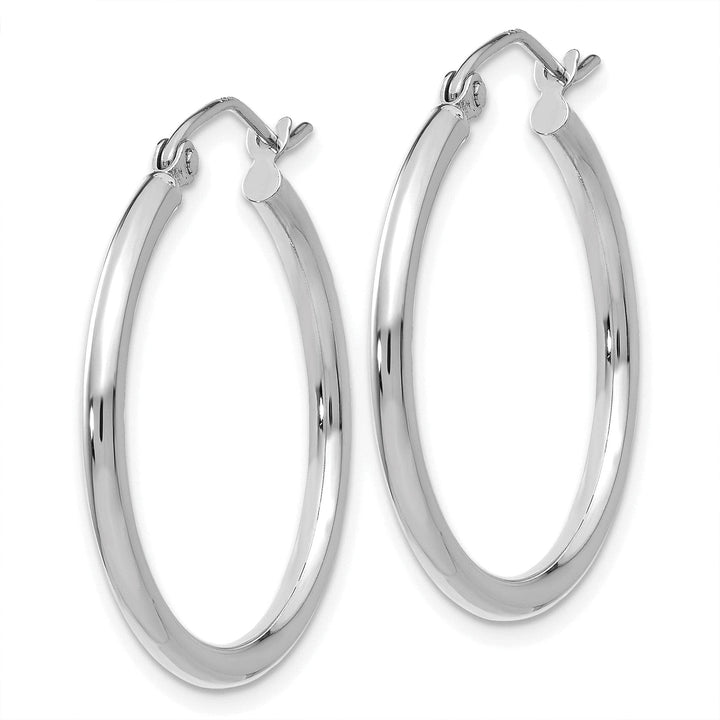 Lovely Rita's Earrings 14k White Gold 2MM Round Hoop Earrings