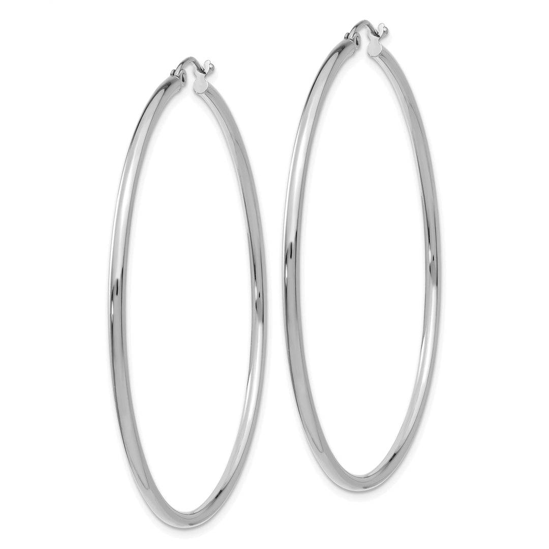 Lovely Rita's Earrings 14k White Gold 2MM Round Hoop Earrings