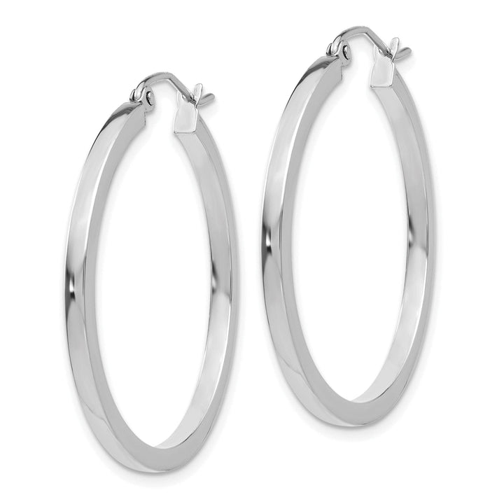 Lovely Rita's Earrings 14k White Gold 2MM Square Tube Hoop Earrings