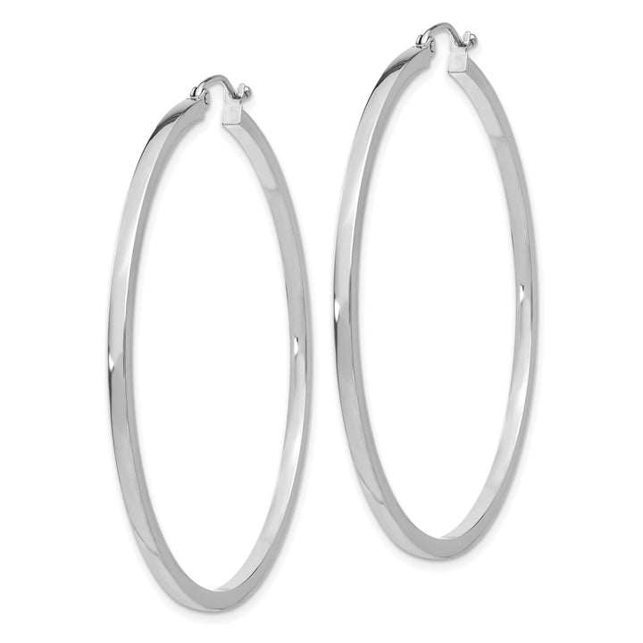 Lovely Rita's Earrings 14k White Gold 2MM Square Tube Hoops