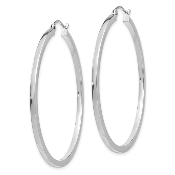 Lovely Rita's Earrings 14k White Gold 2MM Square Tube Hoops