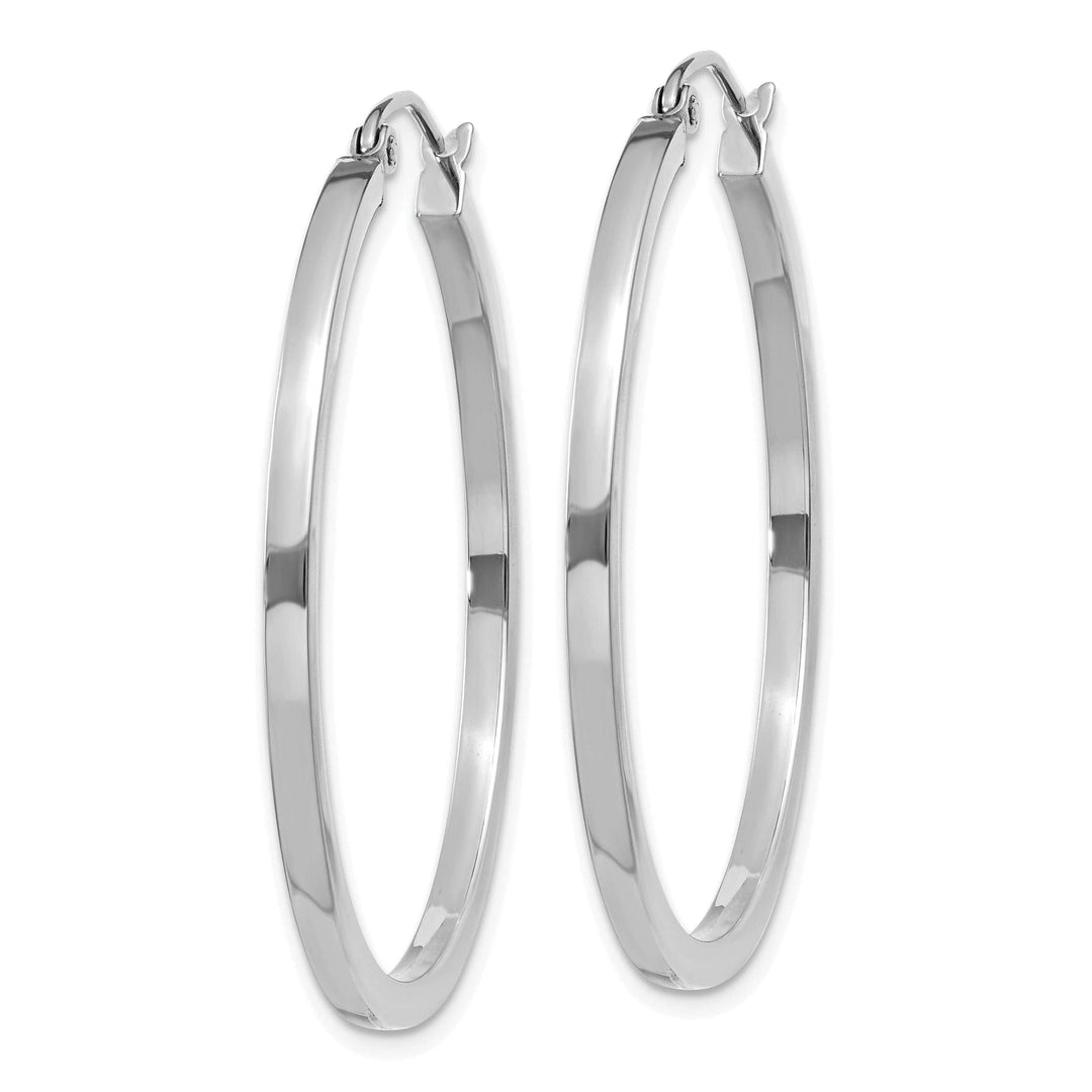 Lovely Rita's Earrings 14k White Gold 2MM Square Tube Hoops