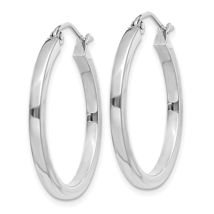 Lovely Rita's Earrings 14k White Gold 2MM Square Tube Hoops