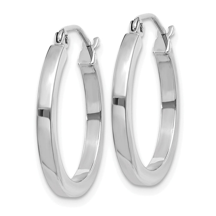 Lovely Rita's Earrings 14k White Gold 2MM Square Tube Hoops