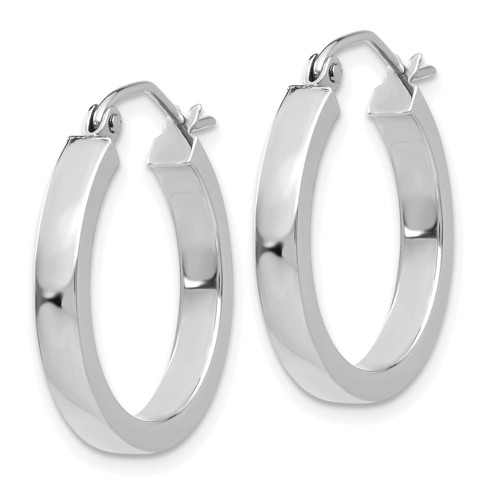 Lovely Rita's Earrings 14k White Gold 2x3MM Rectangle Tube Hoop