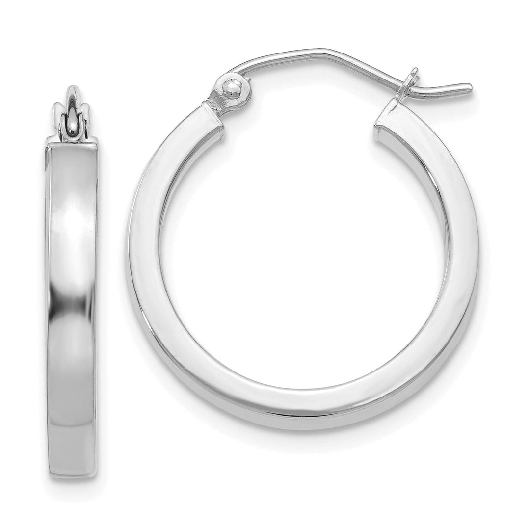 Lovely Rita's Earrings 14k White Gold 2x3MM Rectangle Tube Hoop