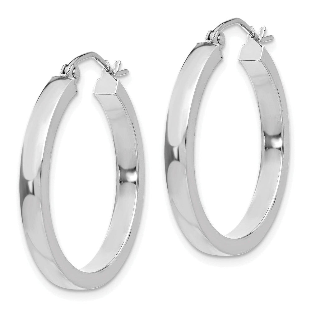 Lovely Rita's Earrings 14k White Gold 2x3MM Rectangle Tube Hoop