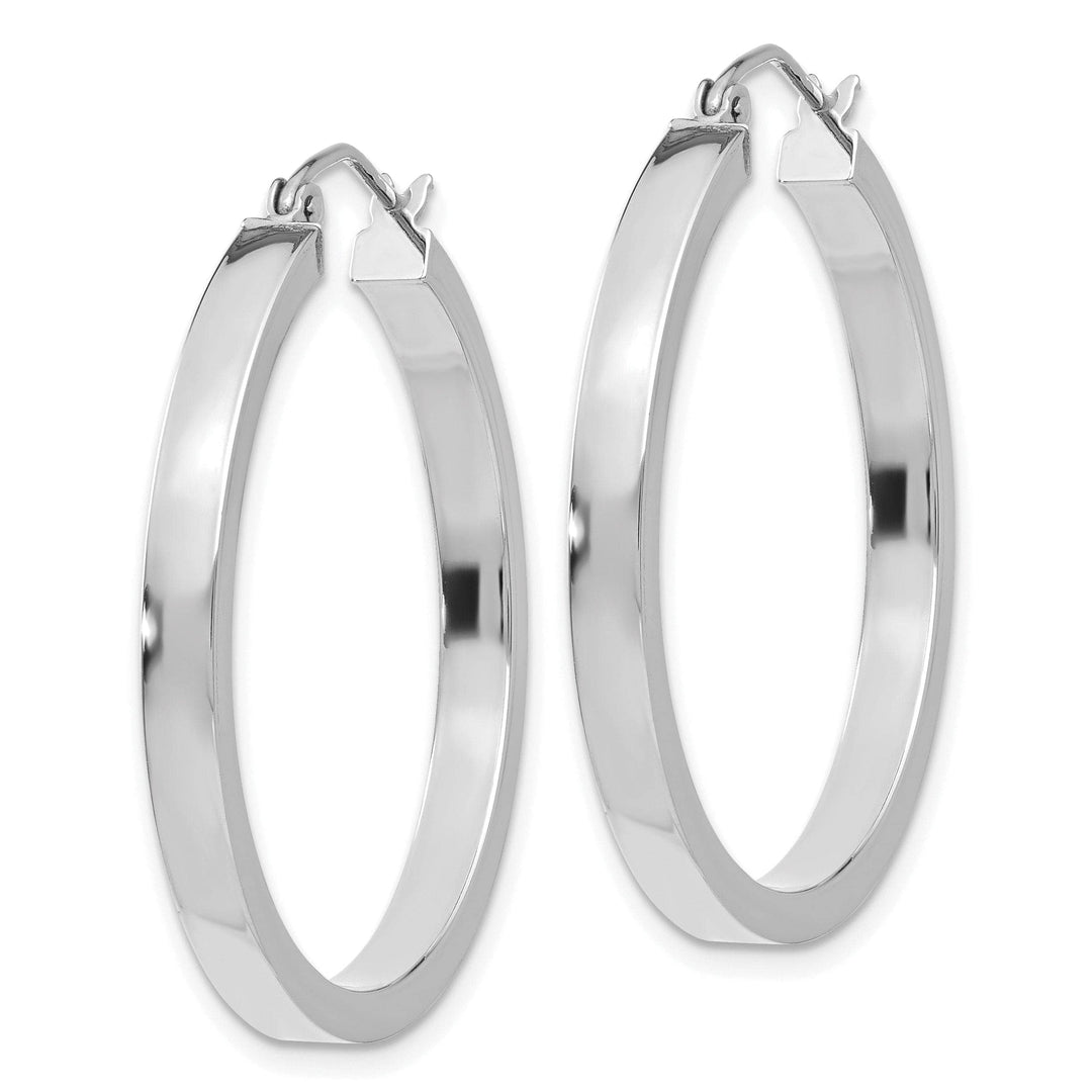 Lovely Rita's Earrings 14k White Gold 2x3MM Rectangle Tube Hoop