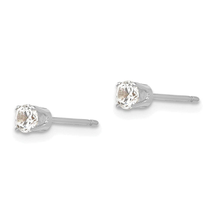 Lovely Rita's Earrings 14k White Gold 3.25 mm Cubic Zirconia Stud Earrings