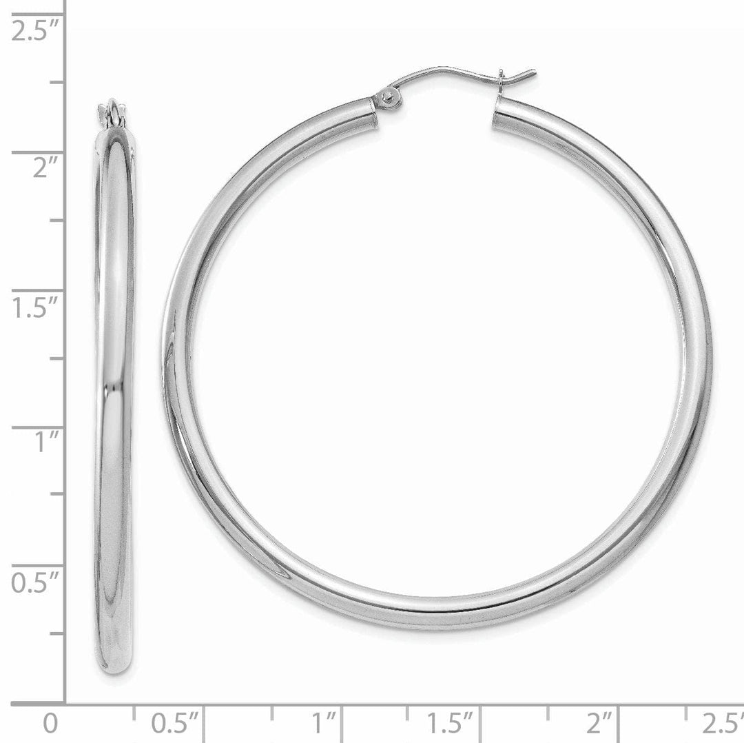 Lovely Rita's Earrings 14k White Gold 3MM Hoop Earrings