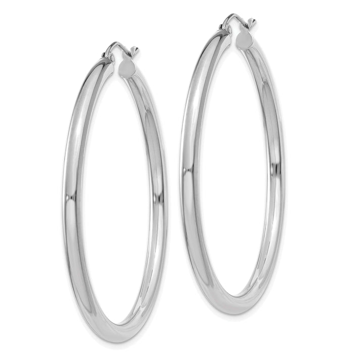 Lovely Rita's Earrings 14k White Gold 3MM Hoop Earrings