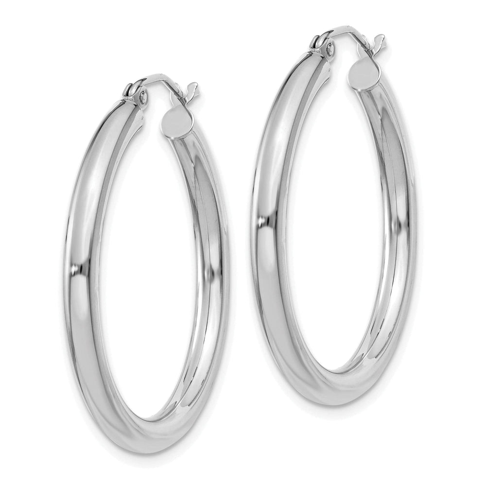 Lovely Rita's Earrings 14k White Gold 3MM Hoop Earrings