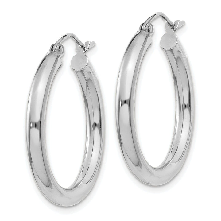 Lovely Rita's Earrings 14k White Gold 3MM Hoop Earrings