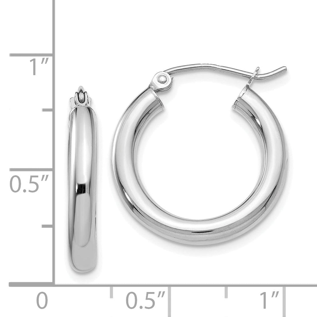 Lovely Rita's Earrings 14k White Gold 3MM Hoop Earrings