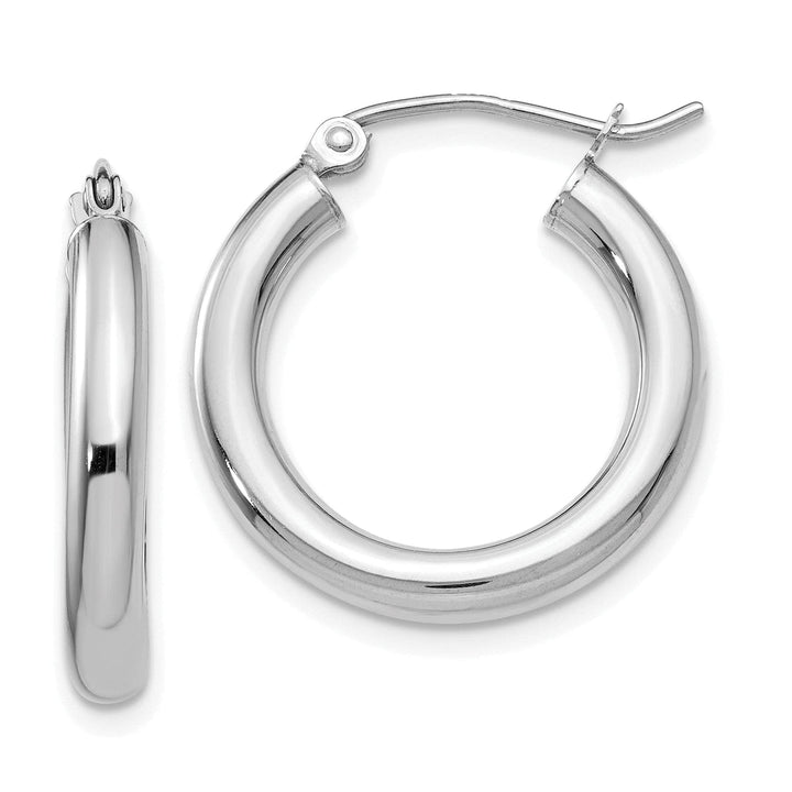 Lovely Rita's Earrings 14k White Gold 3MM Hoop Earrings