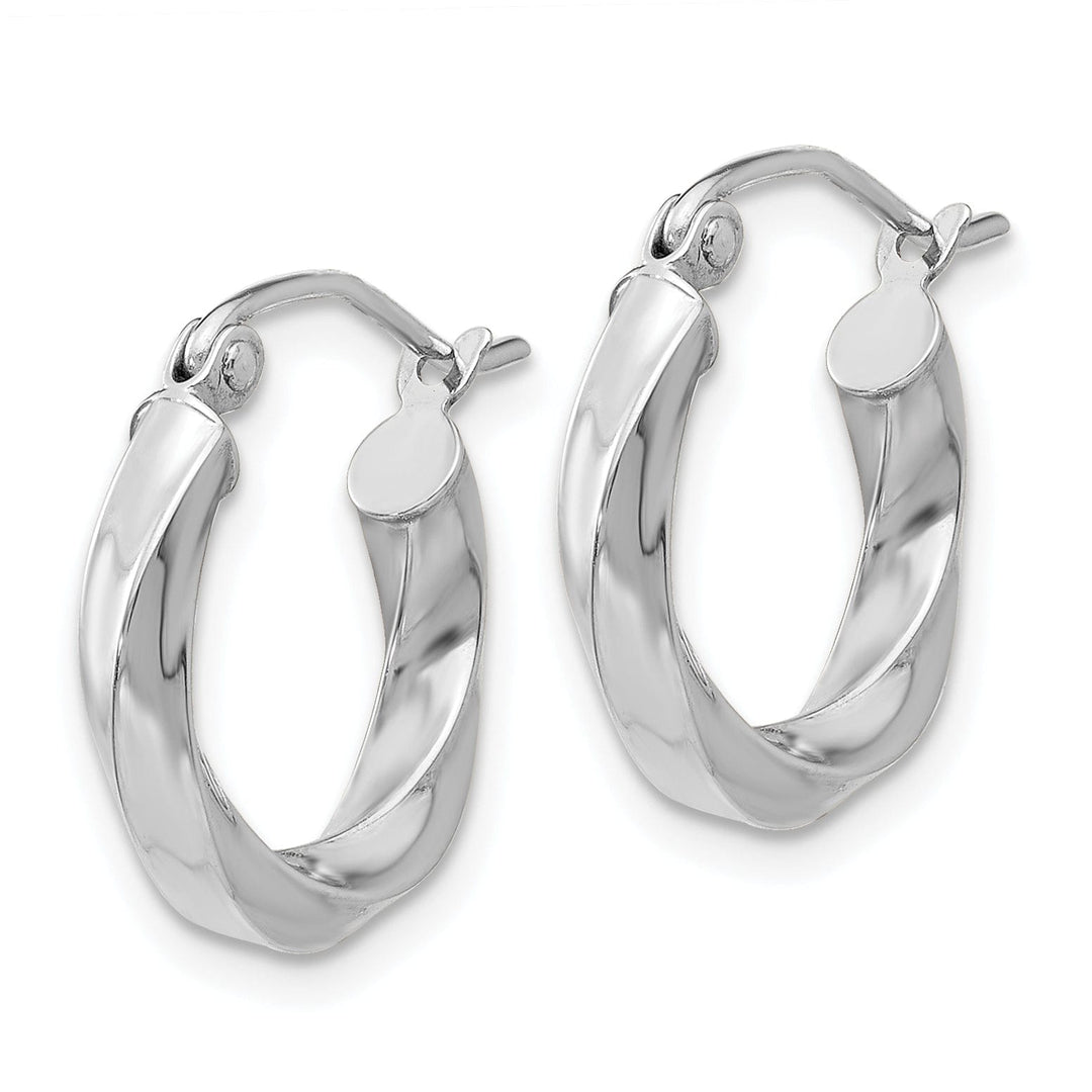 Lovely Rita's Earrings 14k White Gold 3MM Twisted Hoop Earrings