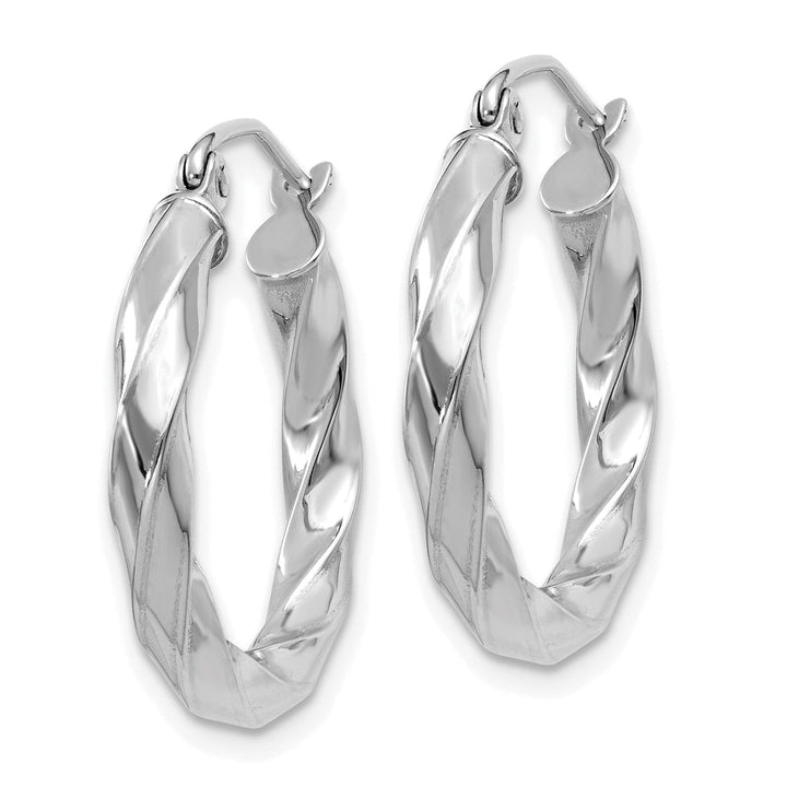 Lovely Rita's Earrings 14k White Gold 3MM Twisted Hoop Earrings