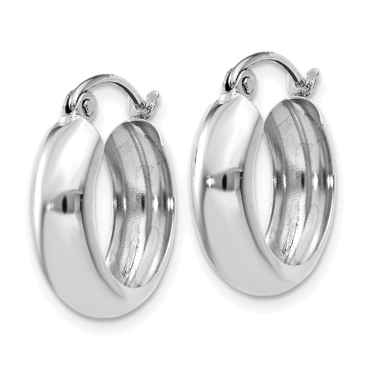 Lovely Rita's Earrings 14k White Gold 4MM Round Hoop Earrings