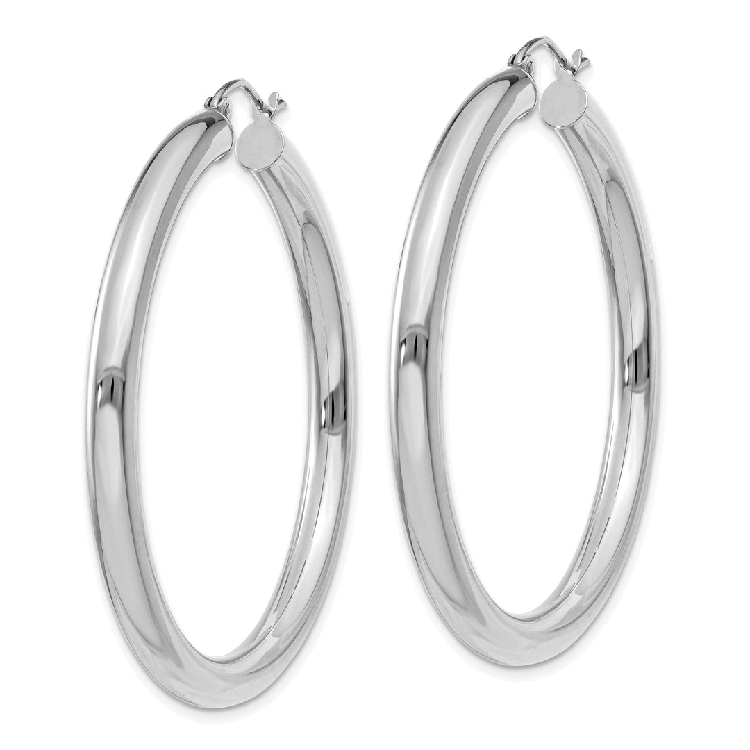 Lovely Rita's Earrings 14k White Gold 4MM x 45MM Tube Hoop Earrings