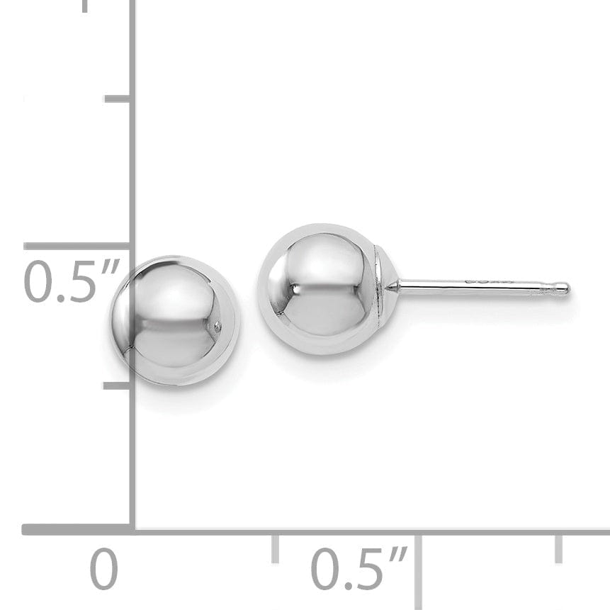 Lovely Rita's Earrings 14k White Gold 6mm Ball Post Earrings