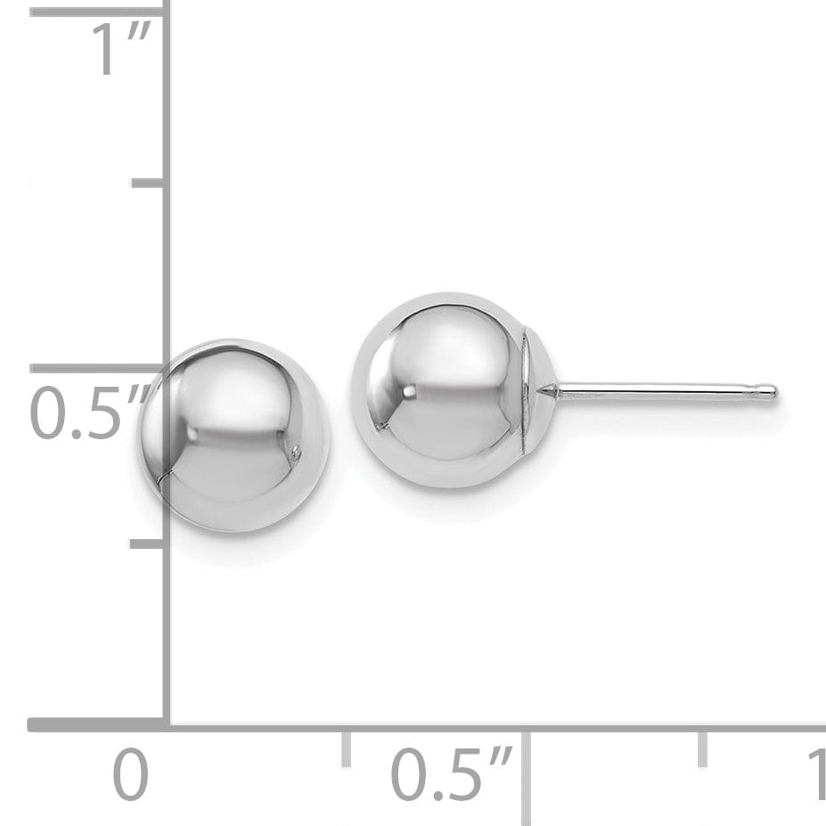 Lovely Rita's Earrings 14k White Gold 7mm Ball Post Earrings