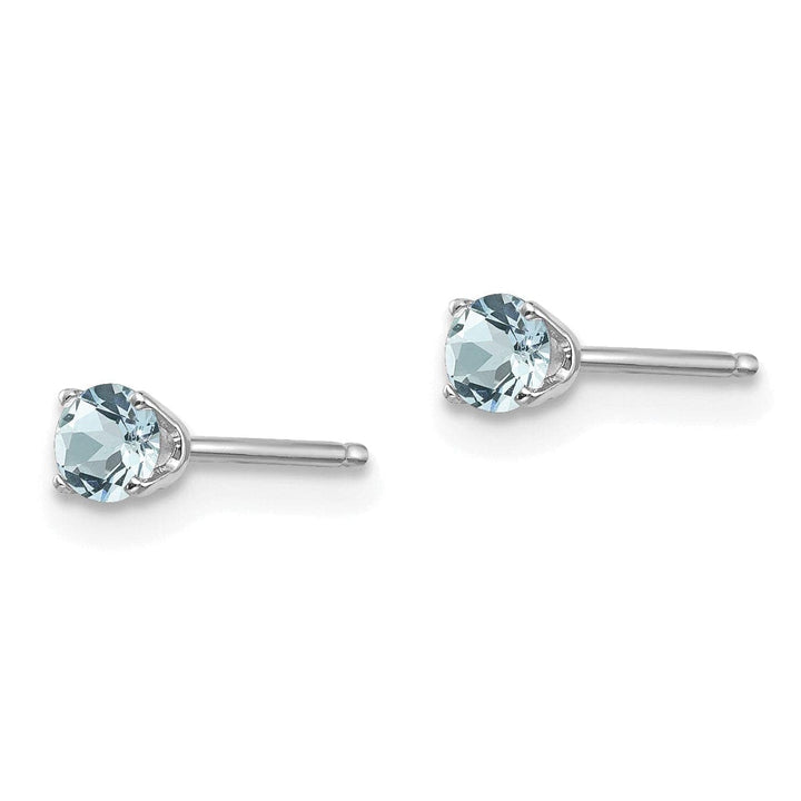 Lovely Rita's Earrings 14k White Gold Aquamarine Birthstone Earrings