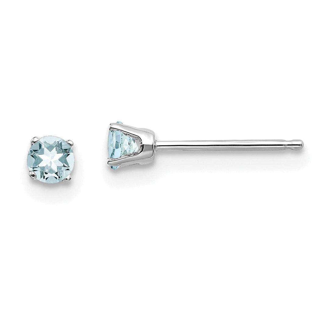 Lovely Rita's Earrings 14k White Gold Aquamarine Birthstone Earrings