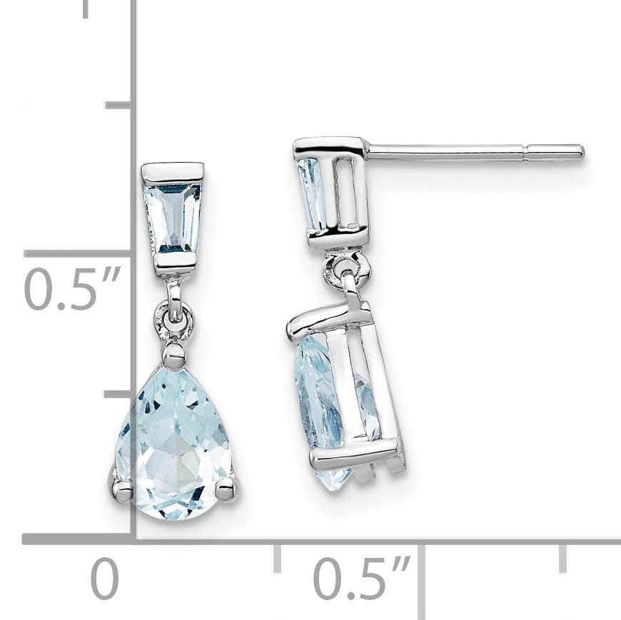 Lovely Rita's Earrings 14k White Gold Aquamarine Dangle Earrings