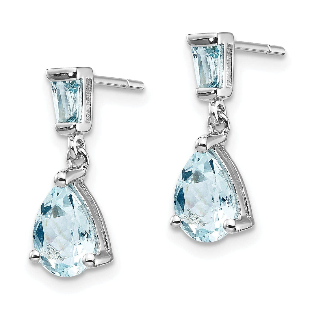 Lovely Rita's Earrings 14k White Gold Aquamarine Dangle Earrings