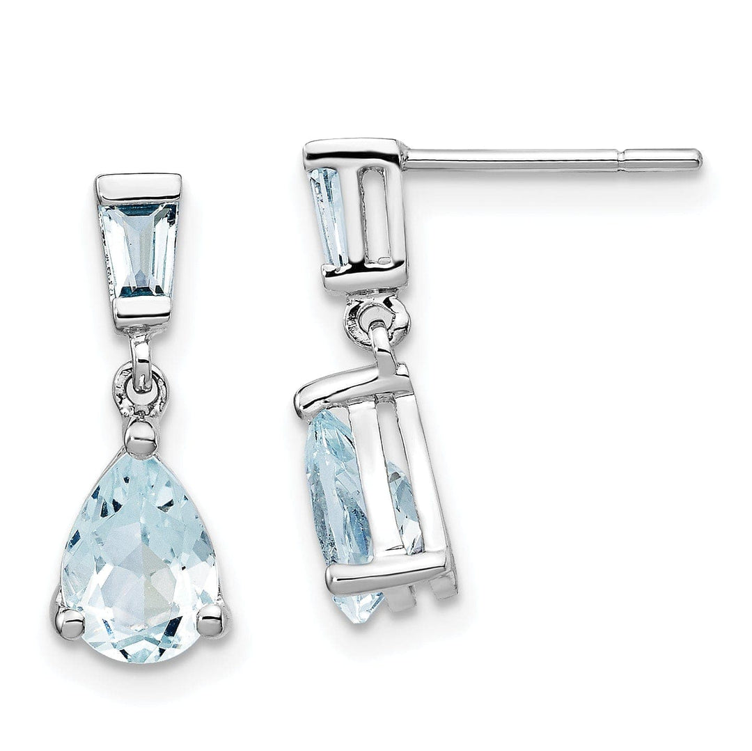 Lovely Rita's Earrings 14k White Gold Aquamarine Dangle Earrings