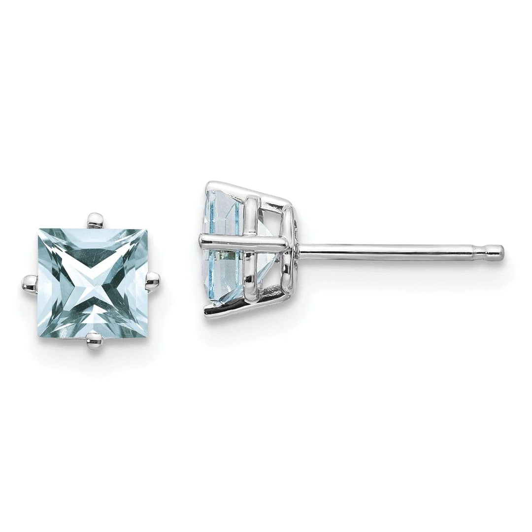 Lovely Rita's Earrings 14k White Gold Aquamarine Earrings