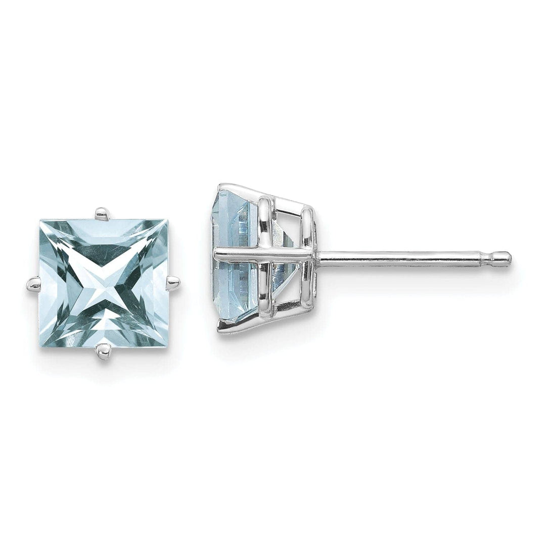 Lovely Rita's Earrings 14k White Gold Aquamarine Earrings