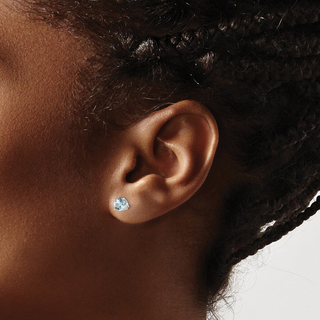 Lovely Rita's Earrings 14k White Gold Aquamarine Earrings