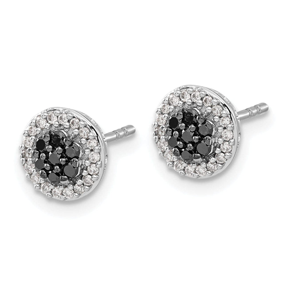 Lovely Rita's Earrings 14k White Gold Black and White Diamond Post Earrings