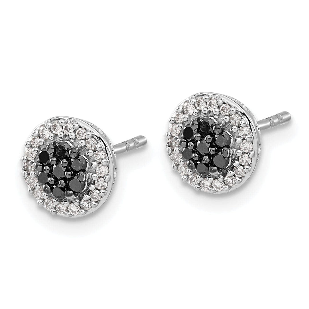 Lovely Rita's Earrings 14k White Gold Black and White Diamond Post Earrings