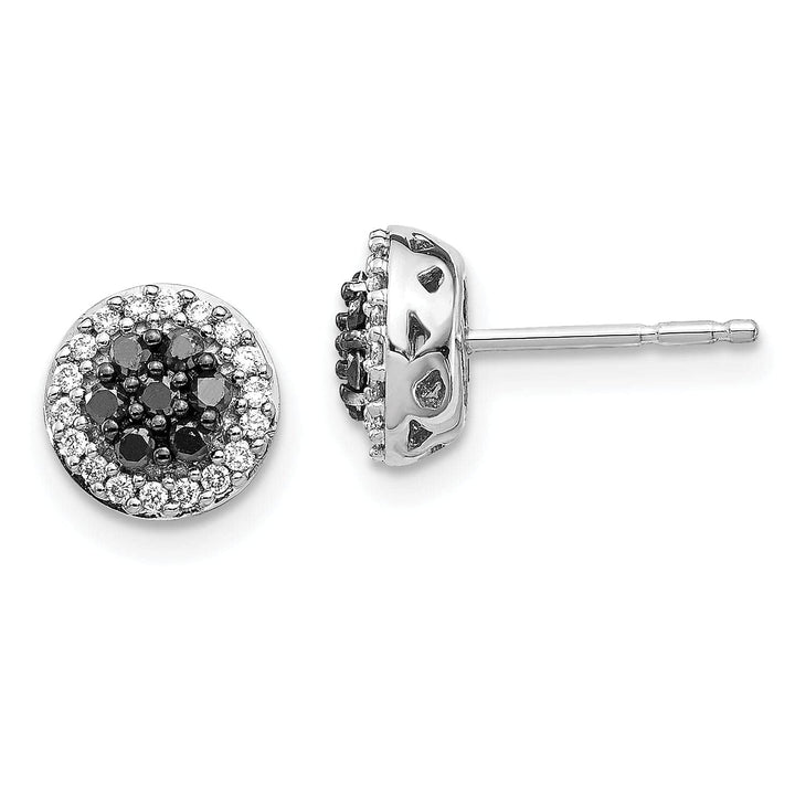 Lovely Rita's Earrings 14k White Gold Black and White Diamond Post Earrings