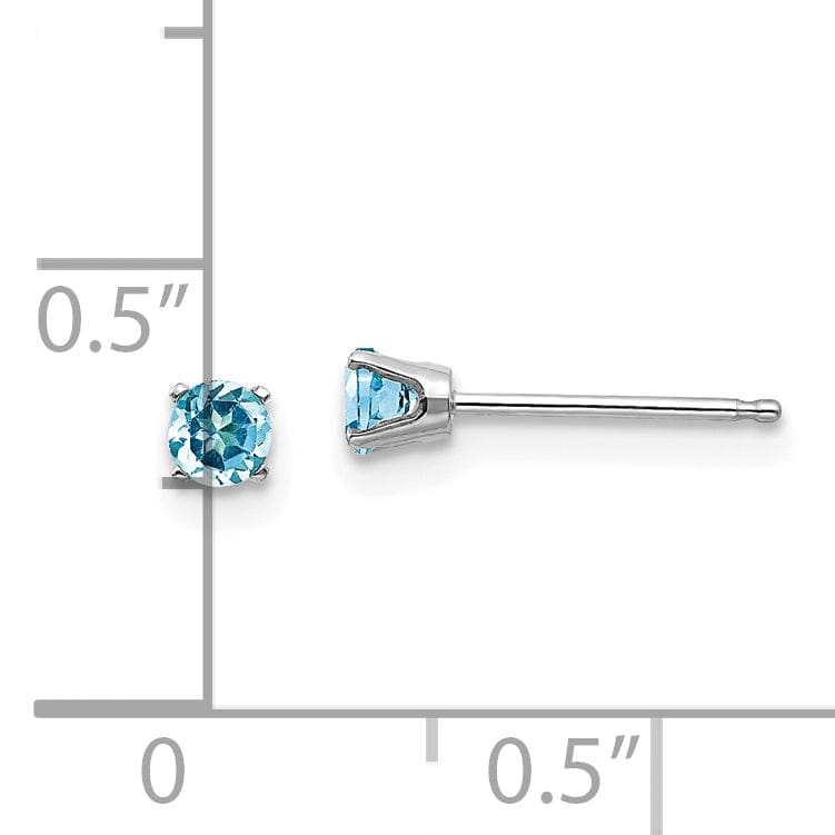 Lovely Rita's Earrings 14k White Gold Blue Topaz Birthstone Earrings