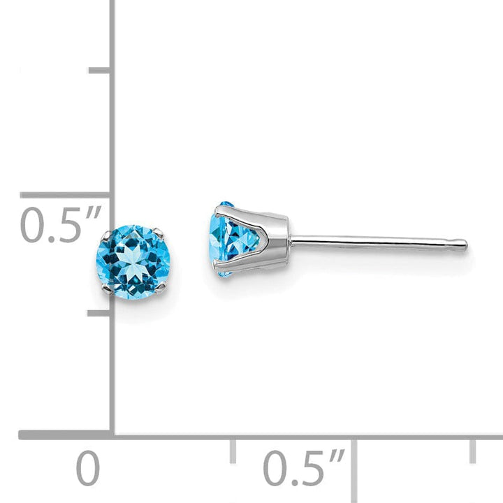 Lovely Rita's Earrings 14k White Gold Blue Topaz Birthstone Earrings