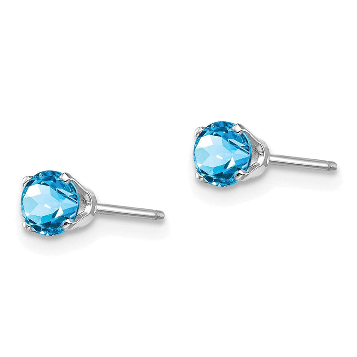 Lovely Rita's Earrings 14k White Gold Blue Topaz Birthstone Earrings